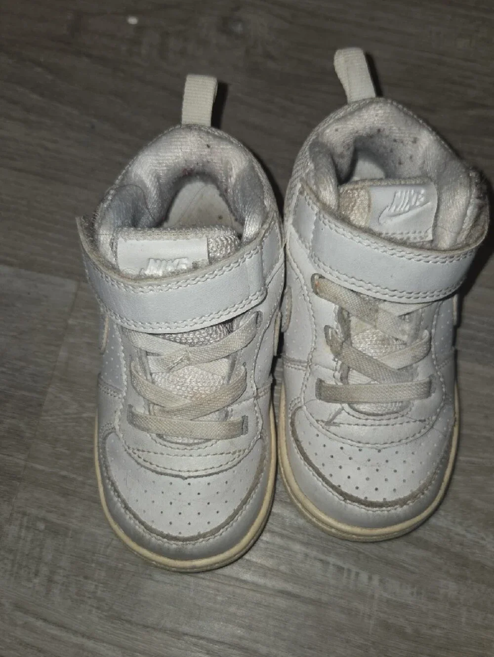 Nike Kids White and Off-White High-Top Sneakers